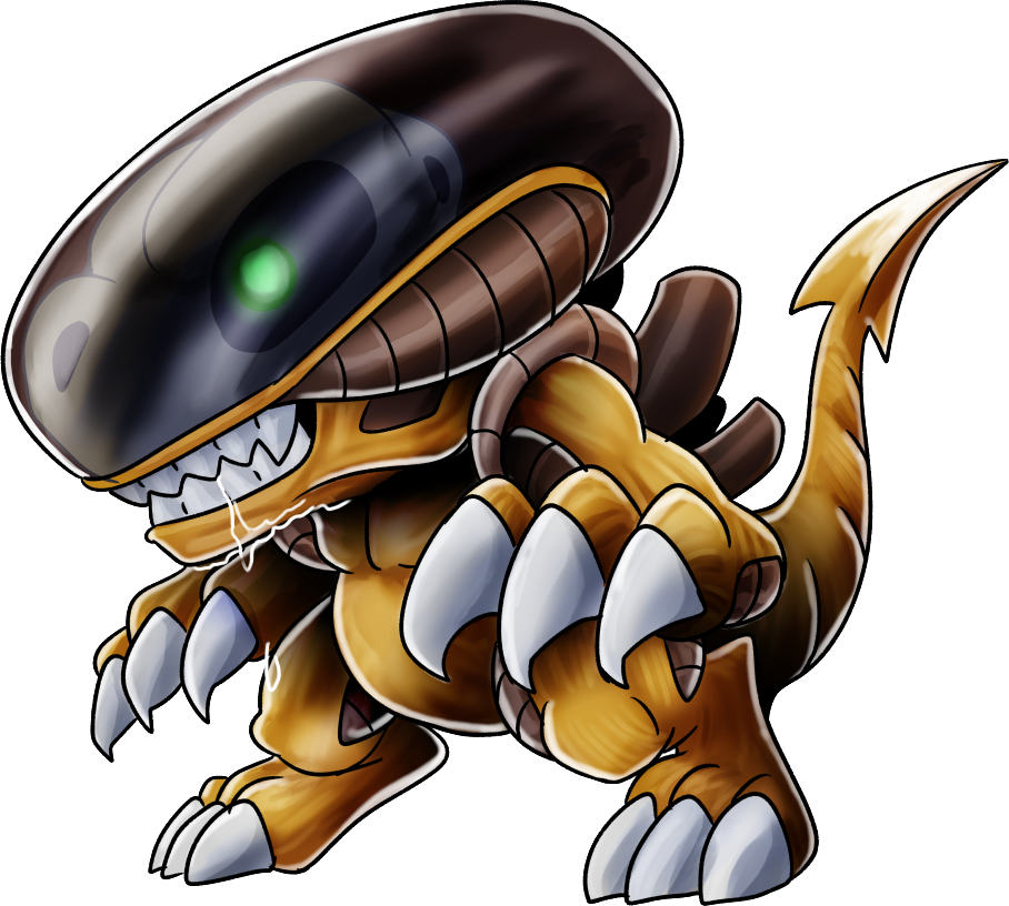 Agumon Xeno-Erosion, original Digimon artwork by Aderek