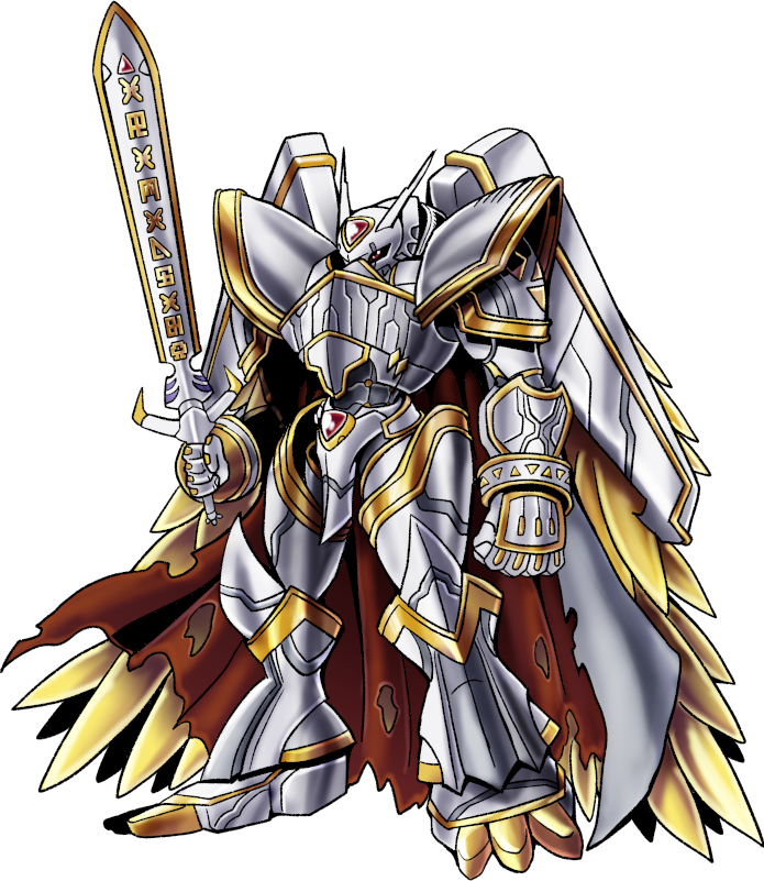 Alphamon Paladin Mode, original Digimon artwork by Aderek