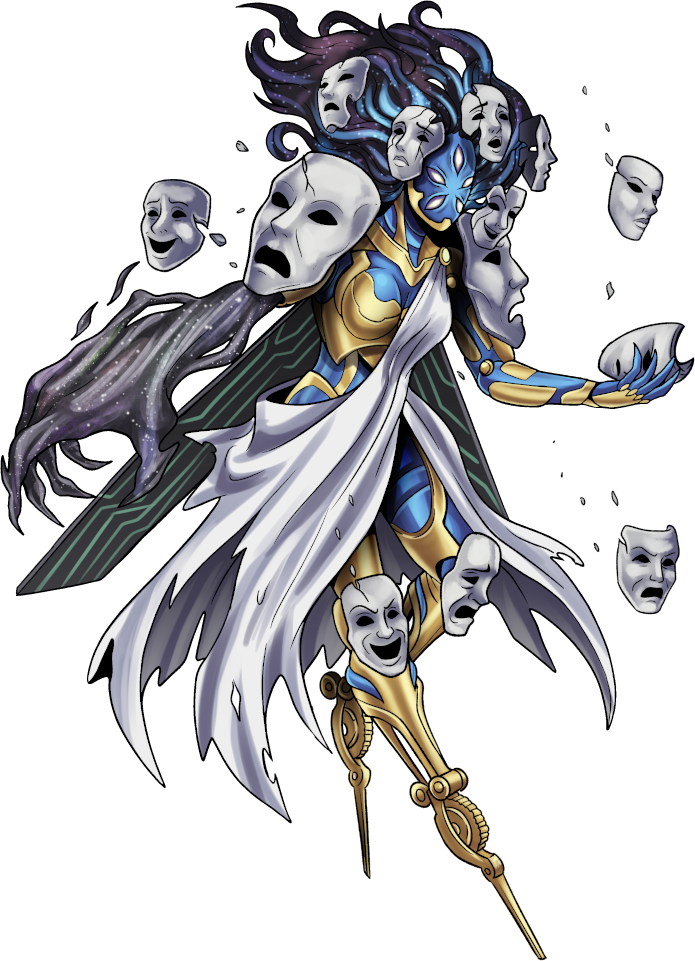 Apatemon, original Digimon artwork by Aderek