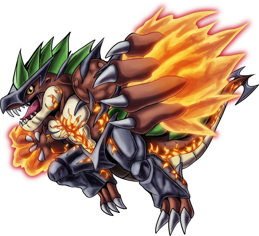 BurstTyrannomon, original Digimon artwork by Aderek