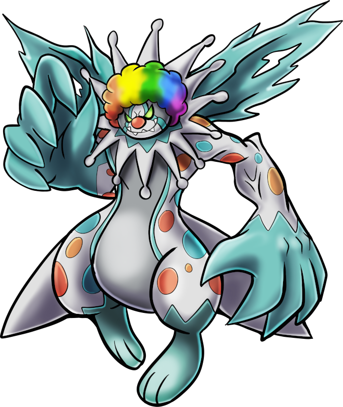 Cherubimon Clown Mode, original Digimon artwork by Aderek
