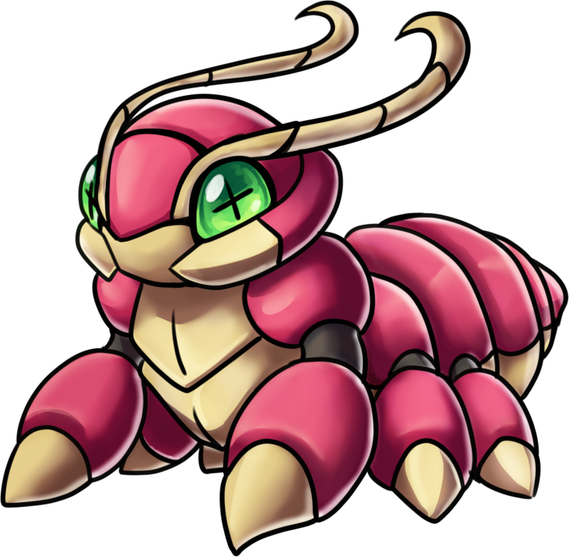 Chilopomon, original Digimon artwork by Aderek