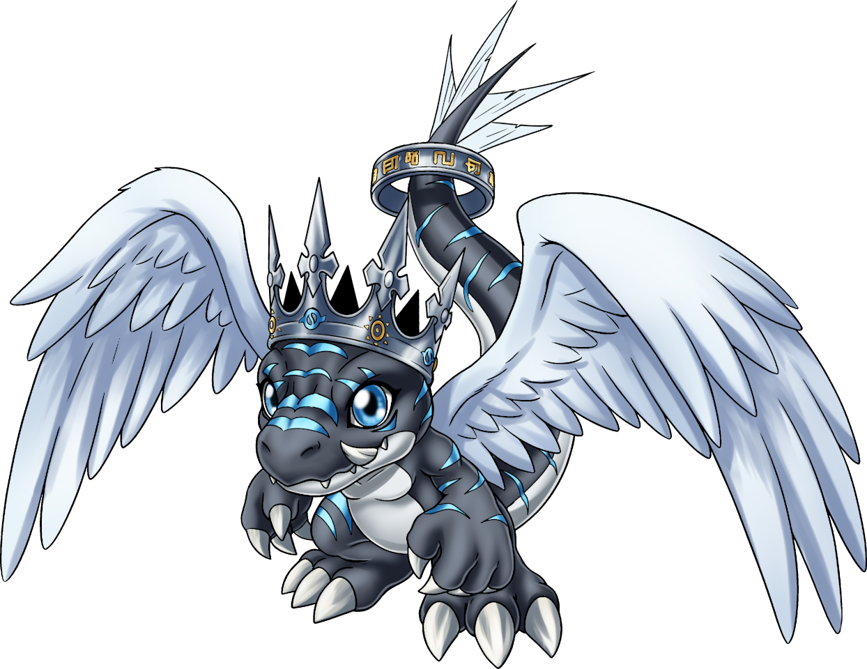 DemiDramon, original Digimon artwork by Aderek