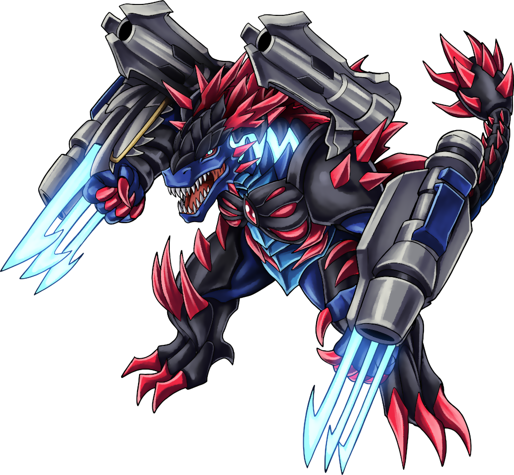 Dinomon Max Breaker, original Digimon artwork by Aderek