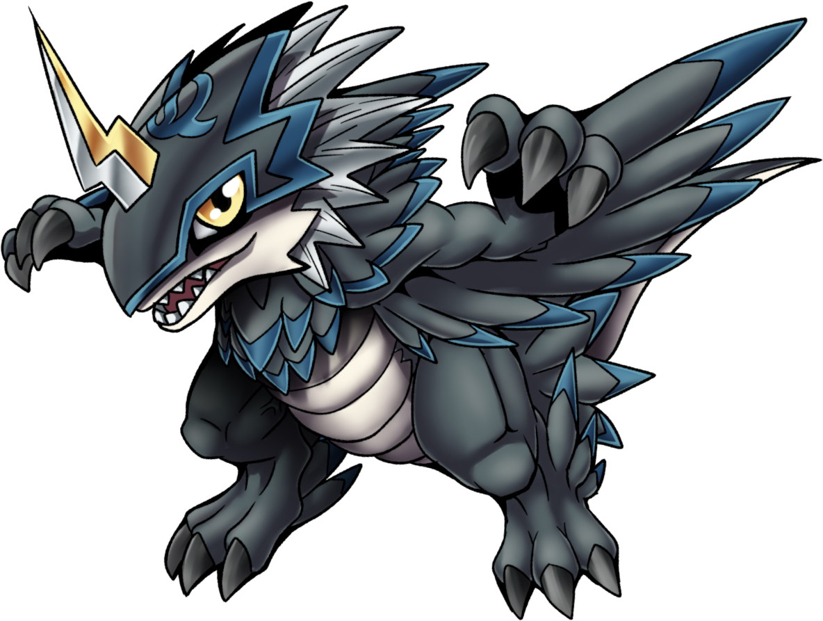 Dromeomon, original Digimon artwork by Aderek