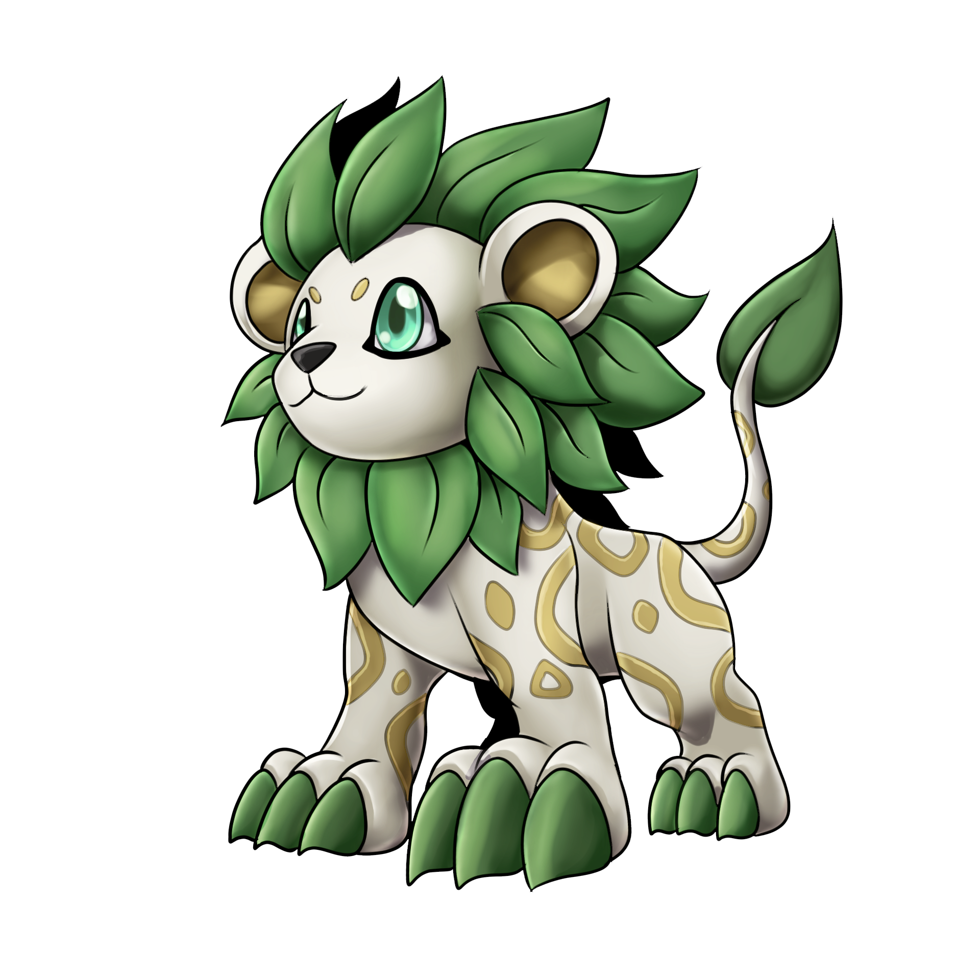 Echoleomon, original Digimon artwork by Aderek