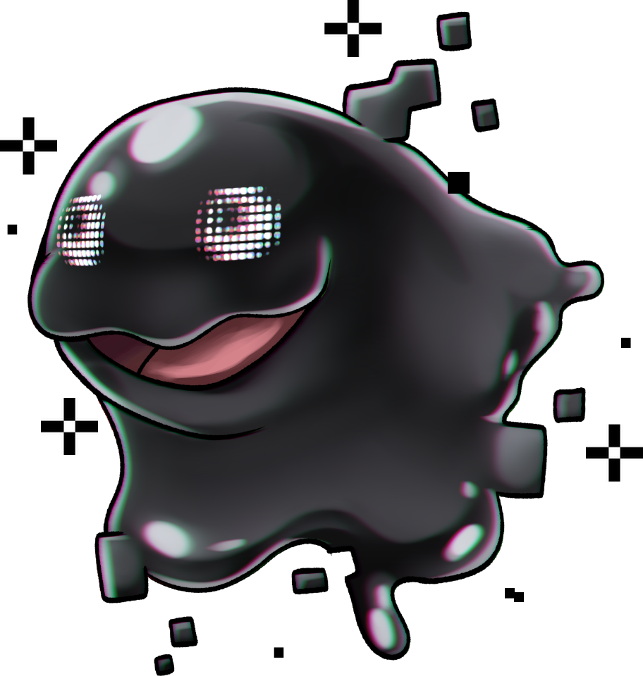 Glitchbitmon, original Digimon artwork by Aderek