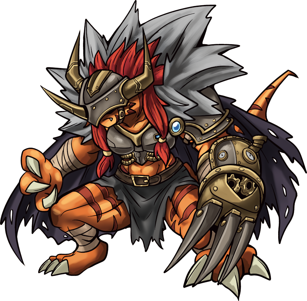Gyagearmon, original Digimon artwork by Aderek