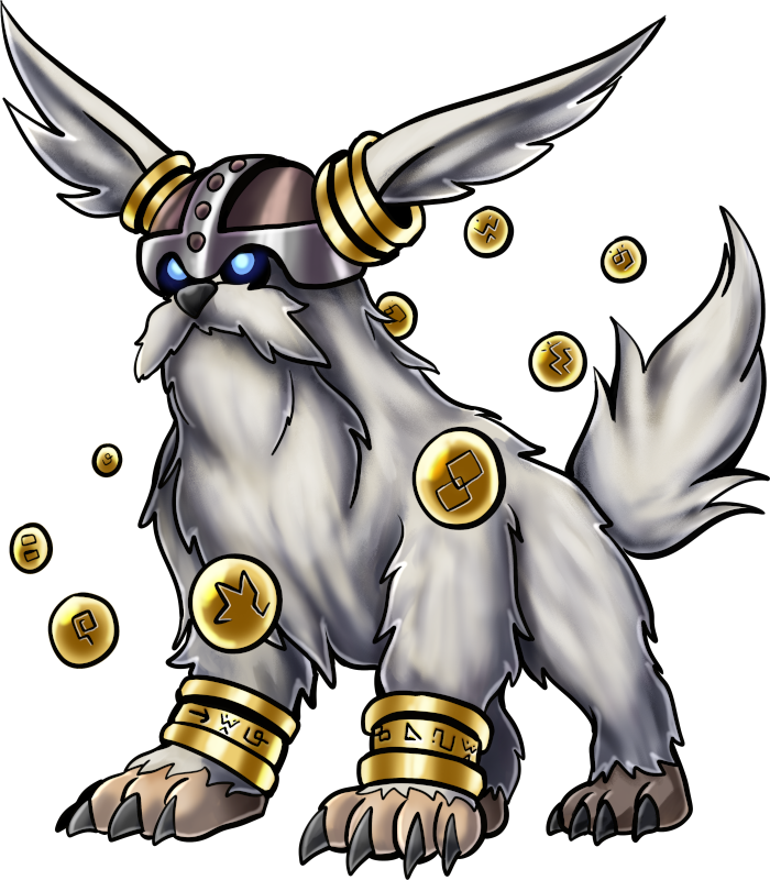 Holyshihtzumon, original Digimon artwork by Aderek