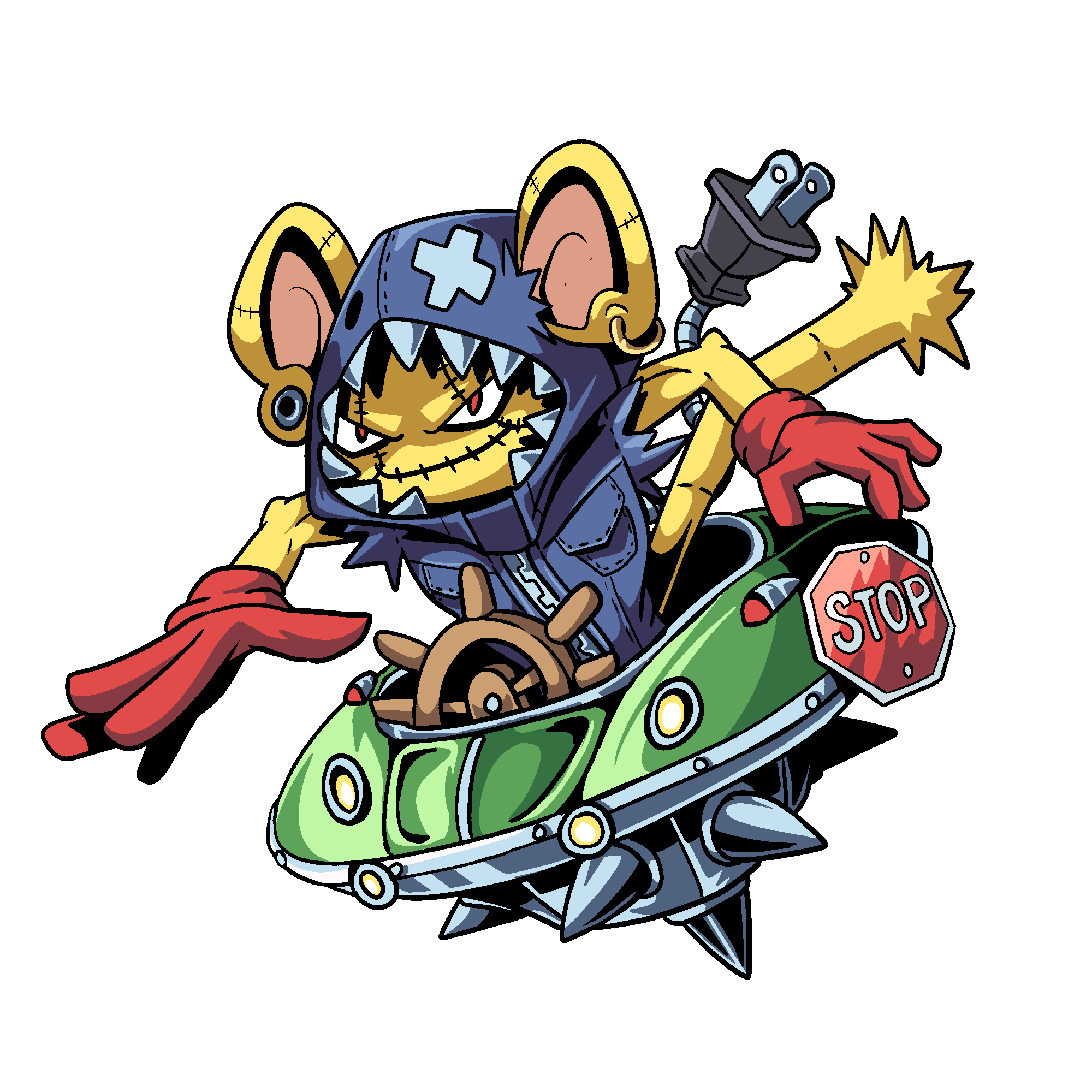 JikutyuTyumon, original Digimon artwork by Aderek