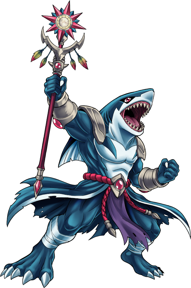 Karcharimon, original Digimon artwork by Aderek