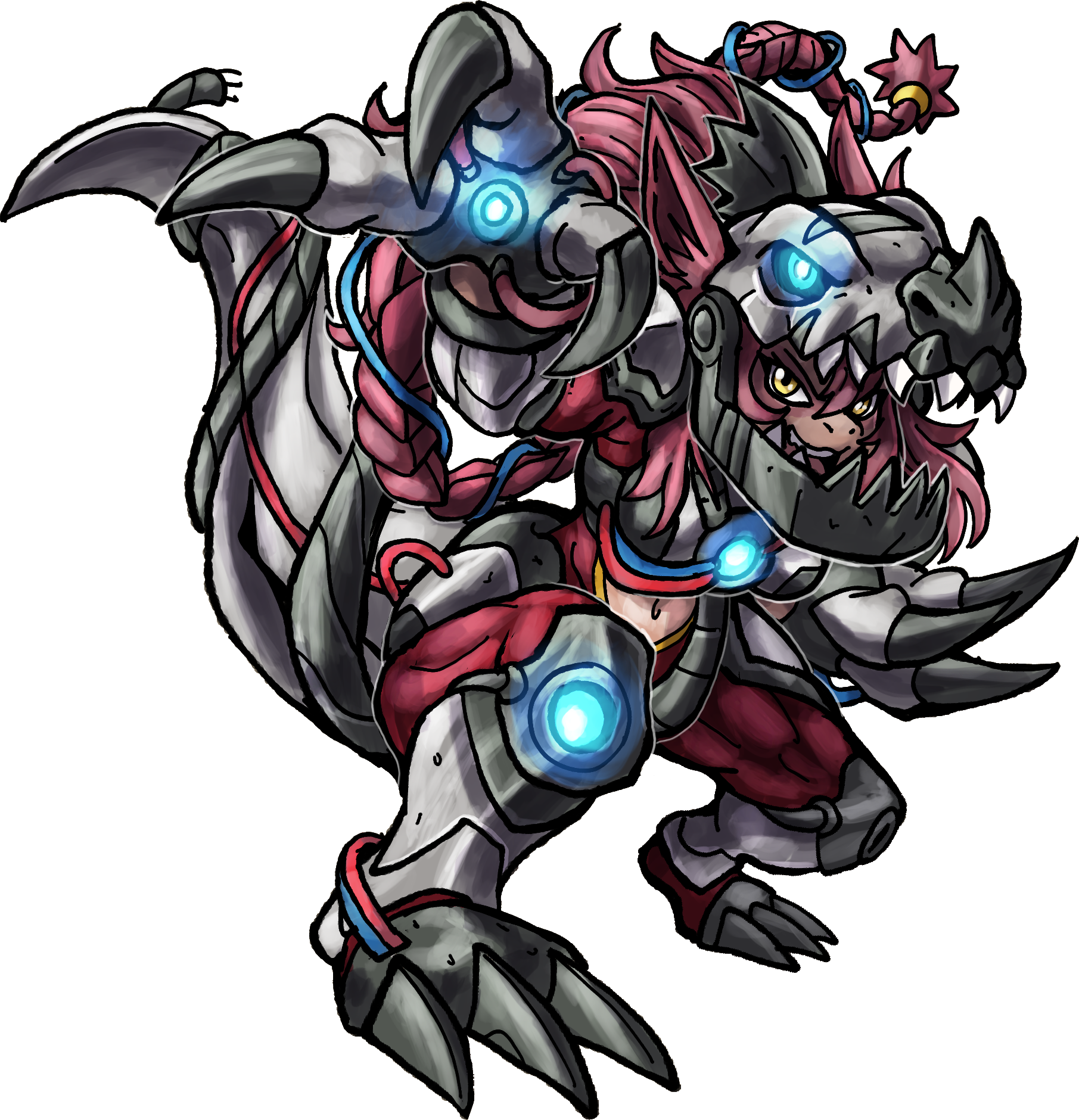 Liuermon (MetalTyrannomon), original Digimon artwork by Aderek
