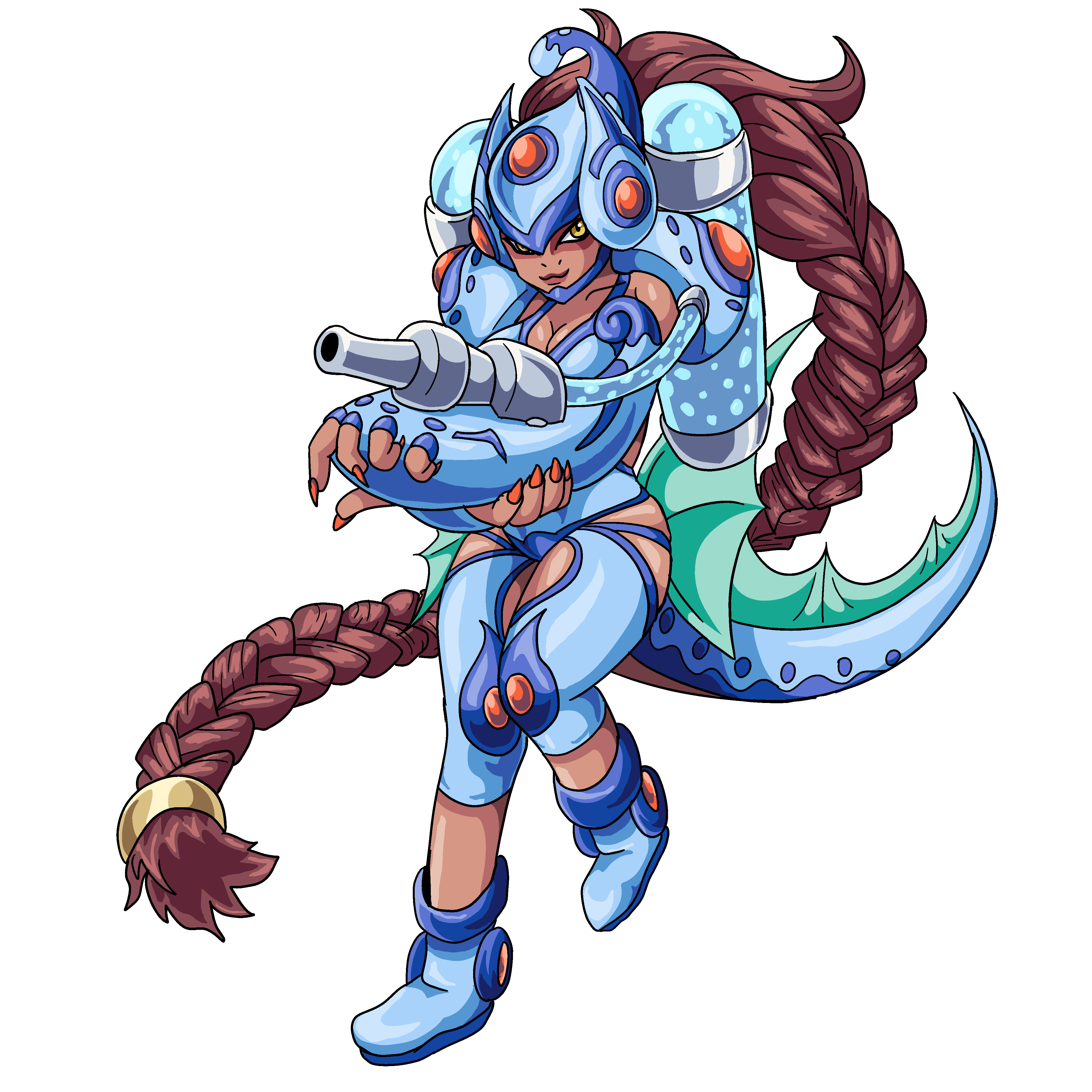 Liuermon (Ranamon), original Digimon artwork by Aderek
