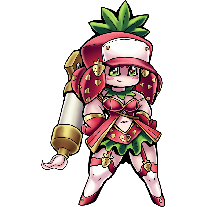 Lovelyberrymon, original Digimon artwork by Aderek