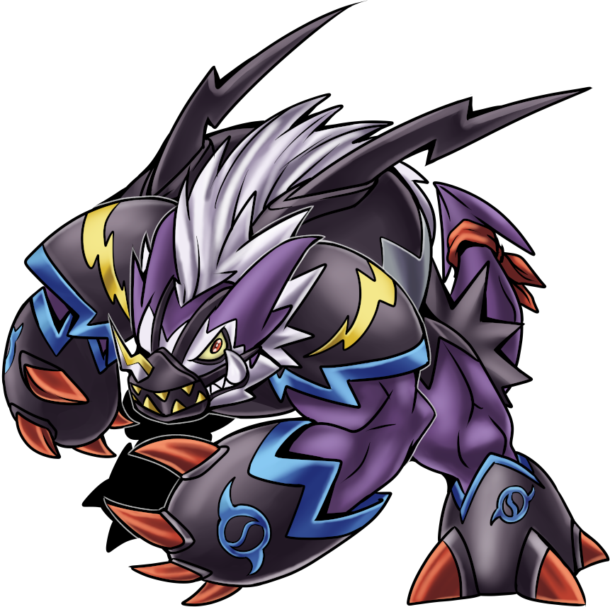 Lycantromon, original Digimon artwork by Aderek
