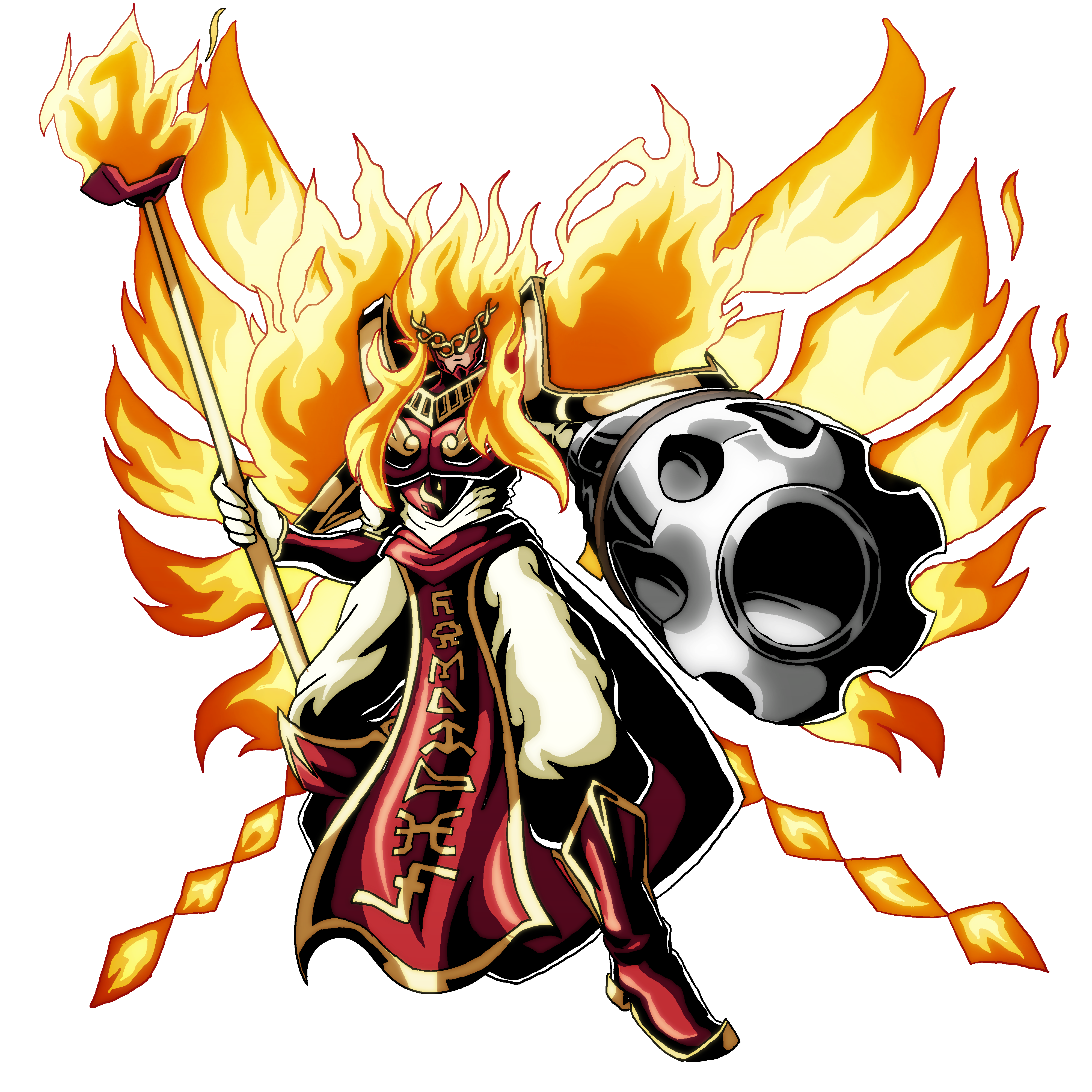 MegaFiremon, original Digimon artwork by Aderek