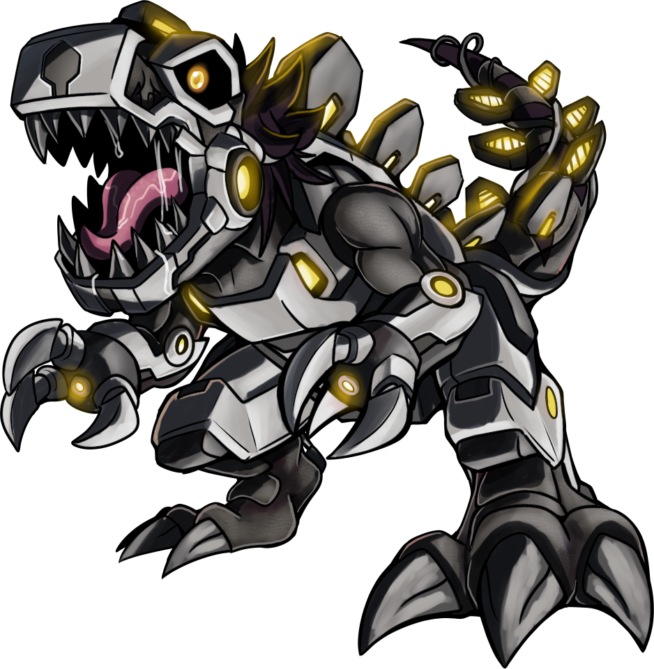 Metaltyrannomon Type-05 Nocturne, original Digimon artwork by Aderek