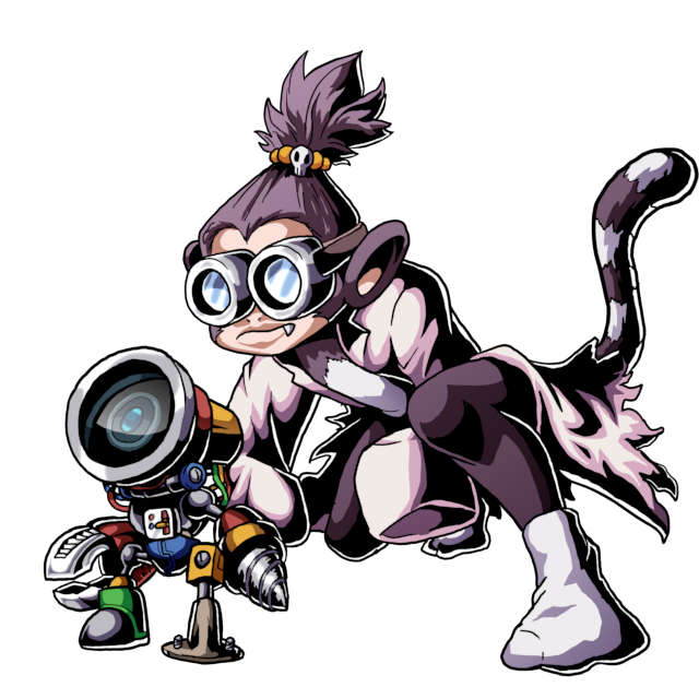 Monkemon & Vegamon, original Digimon artwork by Aderek