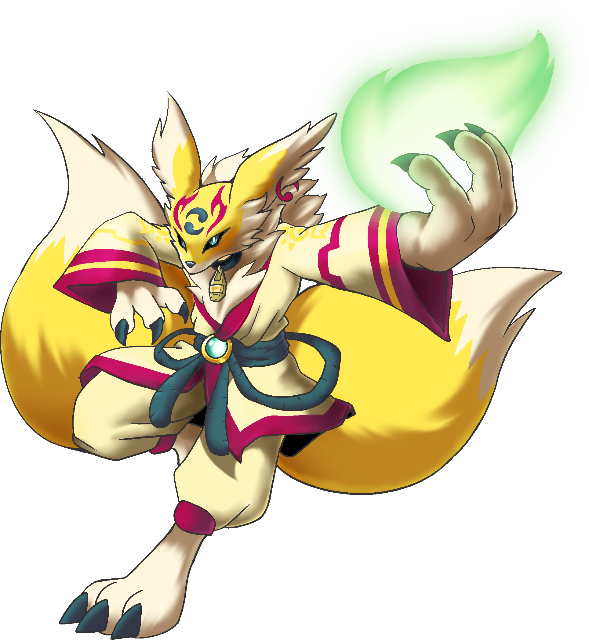 Renamon (Descendant), original Digimon artwork by Aderek