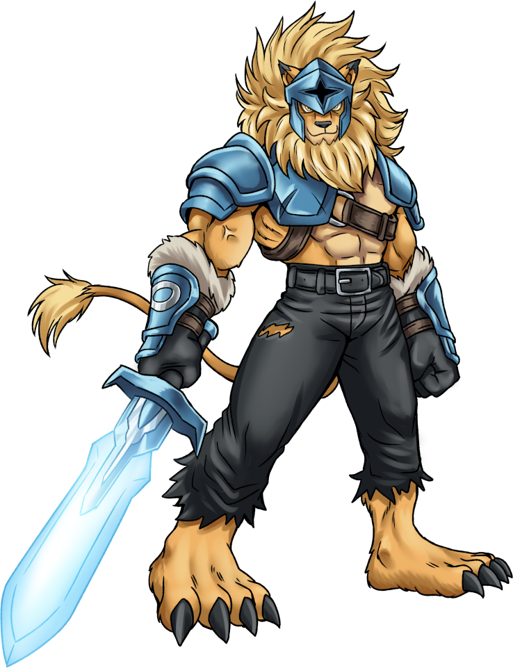 Sir Leomon, original Digimon artwork by Aderek