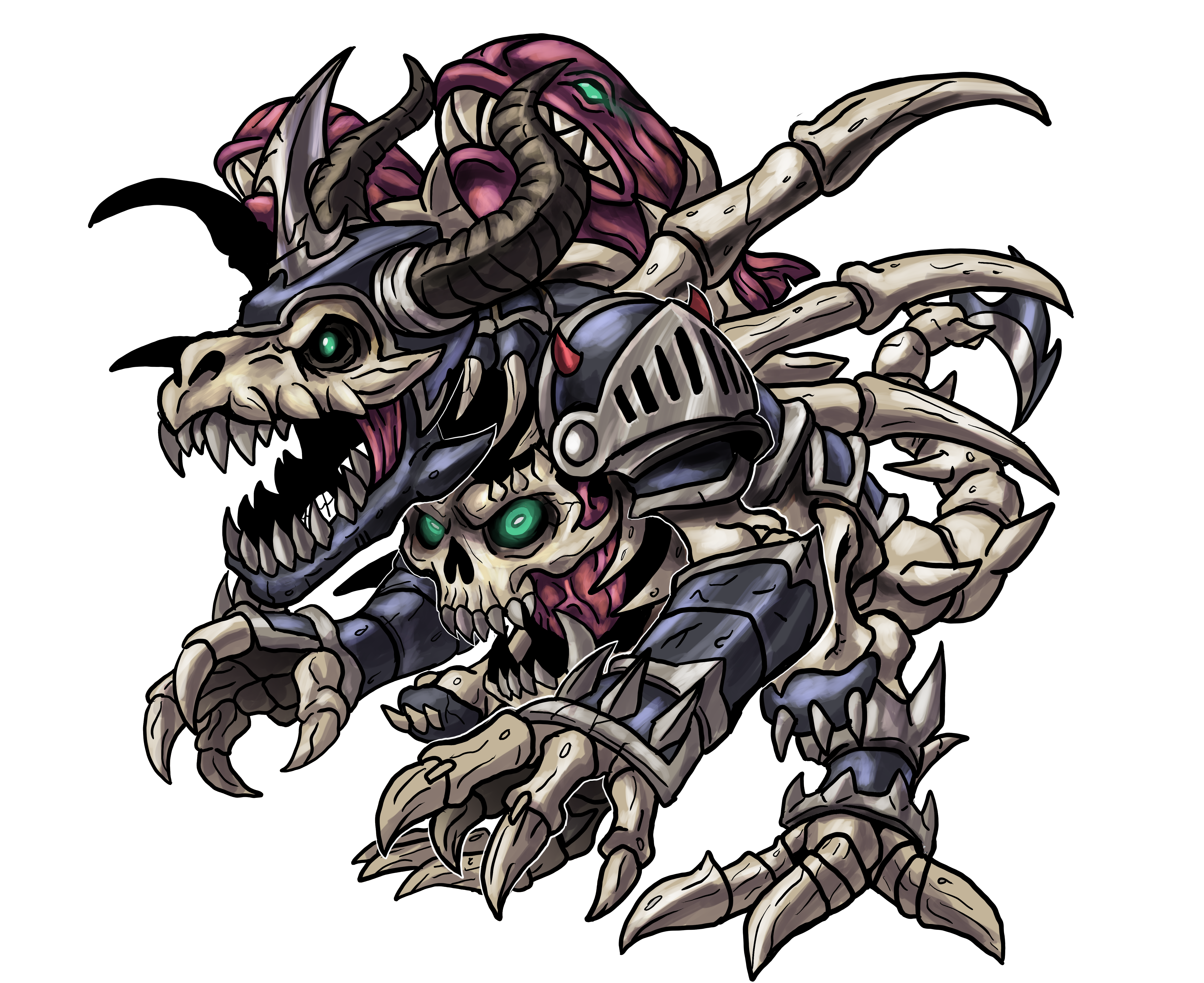 SkullGreymon(XW), original Digimon artwork by Aderek
