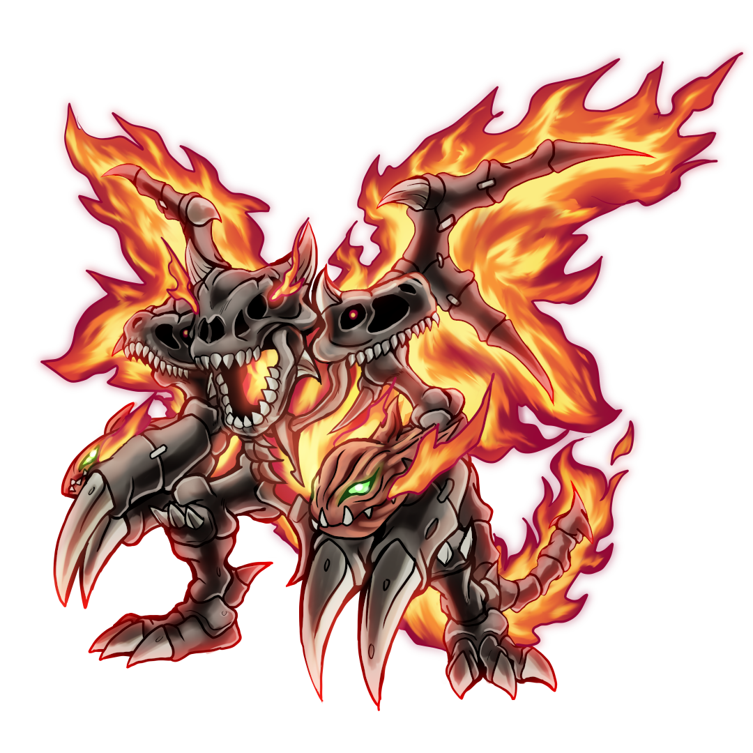 SkullTyrannomon, original Digimon artwork by Aderek