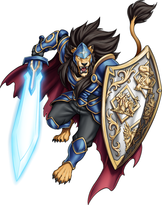 Sworn Leomon, original Digimon artwork by Aderek