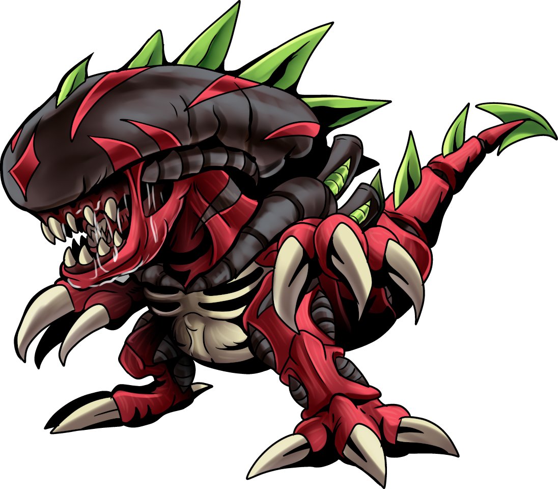 Tyrannomon Xeno-Erosion, original Digimon artwork by Aderek