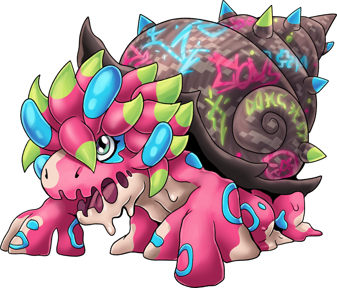 VandalShellmon, original Digimon artwork by Aderek