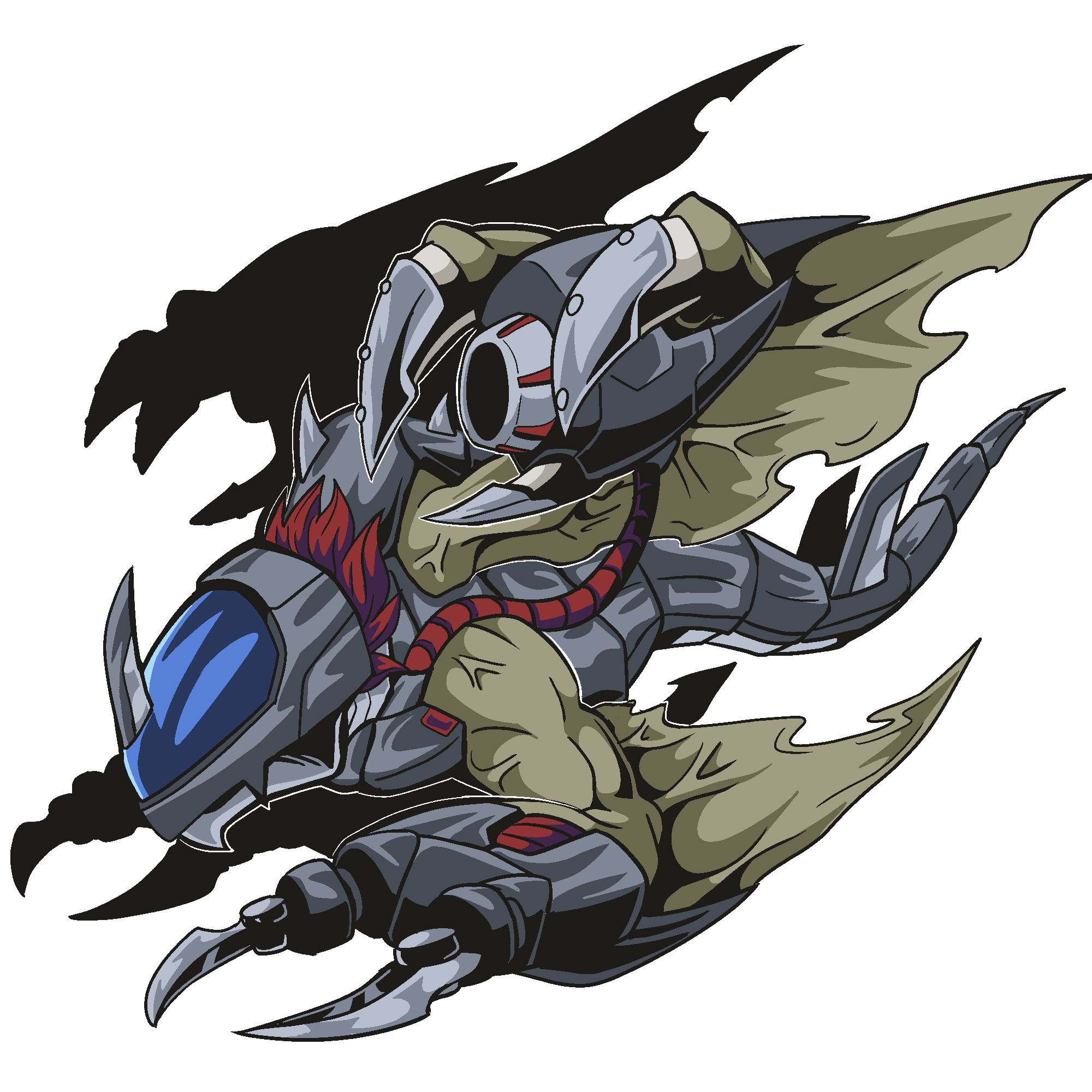 Zweidramon, original Digimon artwork by Aderek
